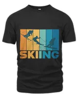 Skiing Vintage Retro Skier Ski Slope Gift