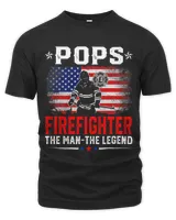 Distressed American Flag Pops Firefighter The Legend Retro