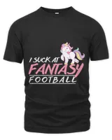 I Suck at Fantasy Football Unicorn Rainbow Loser Football