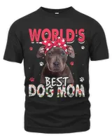 Womens Worlds Best Pitbull Dog Mom Funny Mothers Day