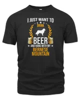 Womens Drink Beer And Hang With My Bernese Mountain Dog Lover V-Neck T-Shirt