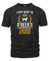 Womens Drink Beer And Hang With My Labrador Retriever Dog Lover V-Neck T-Shirt