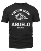 Christmas Proud New Abuelo EST 2022 Father&39;s Day Backside T-Shirt