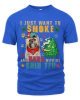 Vintage Smoke And Hang With My Shih Tzu Funny Smoker Weed