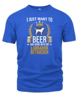 Womens Drink Beer And Hang With My Labrador Retriever Dog Lover V-Neck T-Shirt