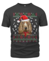 Ugly Sweater Christmas Cocker Spaniel Santa Hat Pajama Xmas