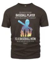 Behind baseball player is baseball mom