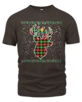 Deer Red Green Buffalo Plaid Deer Head Reindeer Christmas Pajama 39