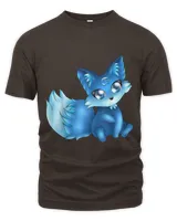 Cute Blue Sit Anime Fox Deutschland Geschenk