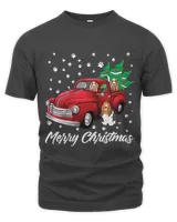 Dog Basset Hound Red Truck Merry Christmas Tree Basset Hound Christmas