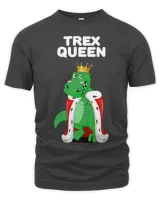 Trex Queen Girls TRex Dinosoaur Tshirt Womens Tyrannosaurus