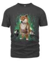 Shiba Dog Muscle Training with Barbell Shrug Bar in Cyber