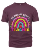 Cute Rainbow 100 Days Of School Teacher Lover 100th Day
