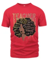 Black Woman Teacher Afro Shirt Black History Month Melanin 1