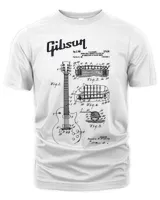 guitar gibson les paul logo patent black t shirt