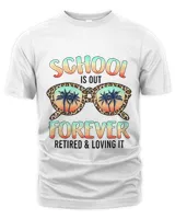 rP Leopard Sunglasses Retired Teacher Last Day Of School T-Shirt