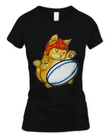 Cute Cat Playing Rugby Kitty Rugby Player Costume