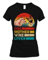 Retro Dog Mother Wine Lover German Shepherd Dog Mothers Day