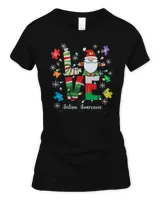 Gnome Love Autism Awareness Light Merry Christmas Shirt