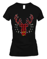 Deer Classic Red Black Christmas Buffalo Plaid Deer Head Pajama 37