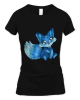 Cute Blue Sit Anime Fox Deutschland Geschenk