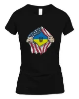 Ukraine US Flag Superman T-Shirt