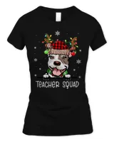 Pitbull Teacher Squad Reindeer Pitbull Dog Funny Teacher Christmas 313