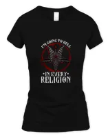 I&39;m Going To Hell In Every Religion l Satanic Goat Baphomet T-Shirt