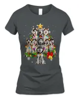 Siberian Husky Christmas Tree Dog Lights Pajamas Xmas Gift189