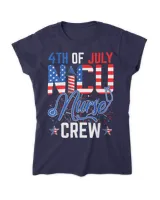 4th Of July NICU Nurse Crew American Flag Independence Day T-Shirt