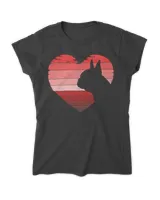 Boston Terrier Heart Silhouette Valentine's Day Dog Lover T-Shirt