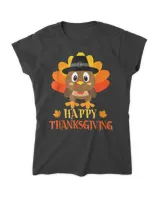 Happy Thanksgiving Shirts For Boys Girls Kids Pilgrim Turkey T-Shirt