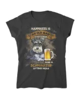 Schnauzer Sitting Near Old Man Gift For You T-Shirt