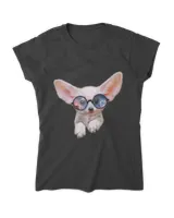 Fennec Fox Puppy in Round Retro Galaxy Eyeglass T-Shirt