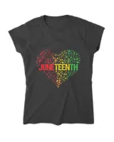 Juneteenth Heart Colors Black Pride Freedom independence Day T-Shirt
