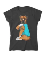 Boxer I Love Mom Tattoo Apparel, Dog Mom Gifts Womens T-Shirt