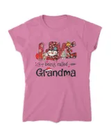 Love being called Grandma Snowman Christmas Red Plaid Xmas T-Shirt