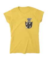 Womens Schnauzer Dog in Pocket Puppy Gifts V-Neck T-Shirt