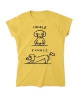 Inhale Exhale Dachshund Funny Yoga Dachshund T-Shirt