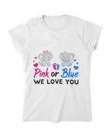 Pink or Blue We Love You Mom Dad Baby Gender Reveal Elephant