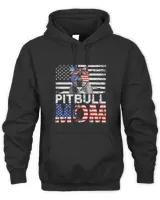 Womens Cool Pitbull Mom USA Flag Patriotic Mothers Day