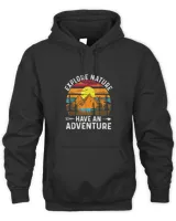 Funny Explore Nature Have An Adventure Retro Forest  And So The Adventure Begins Adventure Camping  Explore Nature Have An Adventure Outdoor Hiking Wilderness T-Shirt
