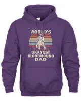 World's Okayest Bloodhound Dad Vintage Retro Long Sleeve T-Shirt
