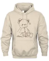 Bear Graphic Drawstring Thermal Lined Hoodie