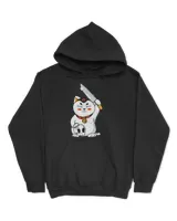 Maneki-neko Cat With Knife Shirt