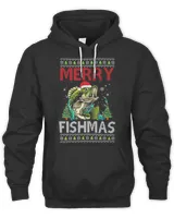 Merry Fishmas Fishing Ugly Christmas Large Mouth Bass T-Shirt