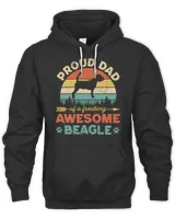 Beagle Dog Proud Beagle Dad Vintage Retro Dog Dad Present 100 Beagles