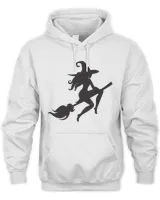 Witch riding broom t shirt hoodie sweater