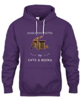 Cat Book Lover Easily Distracted By Cats and Books Nerds for Librarians  SpruchBastler