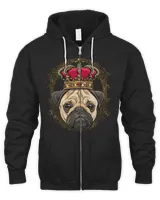 King Pug Wearing Crown - Queen Pug Dog T-Shirt